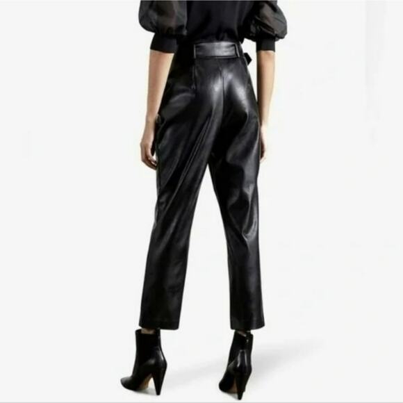 NWT Ted Baker London Pleather Belt Detail Trouser Size 4 - Picture 10 of 10